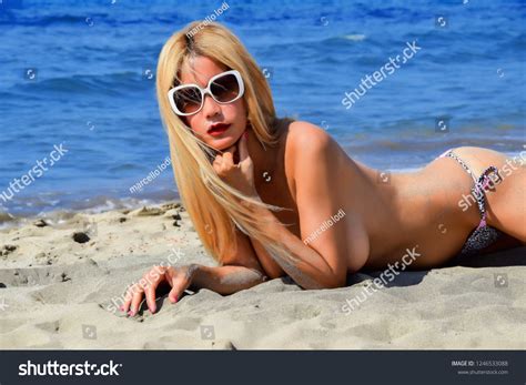 Sexy Blonde Model Bikini Beach Stock Photo Shutterstock