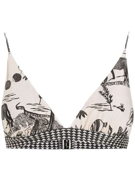 LENNY NIEMEYER Sutia Alongado Pala Savana Bikini Top Black Editorialist