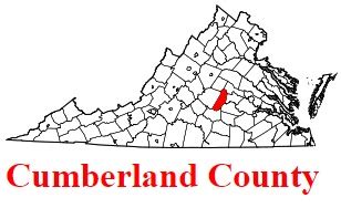 Cumberland County on the map of Virginia 2024. Cities, roads, borders ...