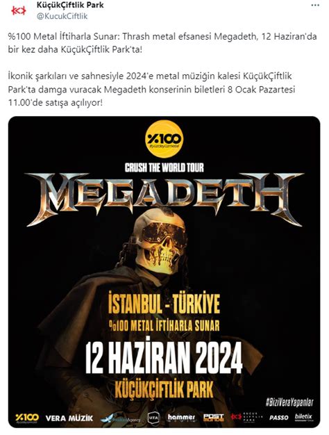 Dünyaca ünlü metal müzik grubu Megadeth İstanbul a geliyor