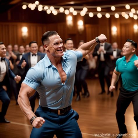 Cena and Psy Dancing Together | Stable Diffusion en línea