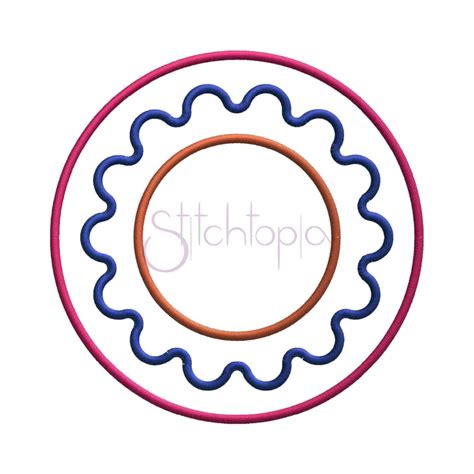 Circle Wiggly Applique Frame Stitchtopia