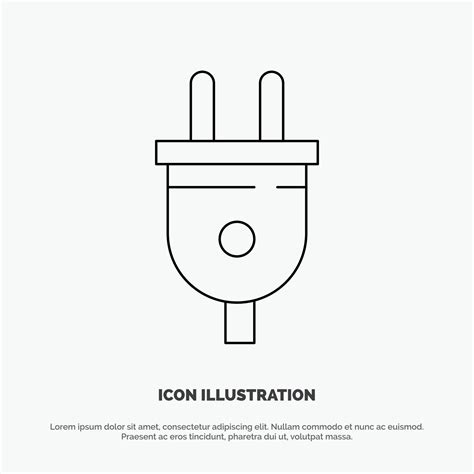 Electric Plug Power Power Plug Vector Line Icon 14470929 Vector Art At