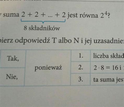 8 Czy suma 2 2 2 jest równa 24 8 składników Brainly pl