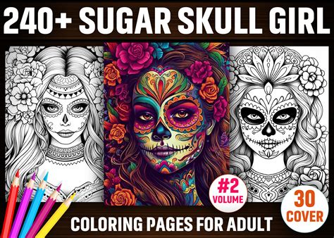 Girly Sugar Skull Coloring Pages