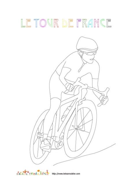 Coloriage Cyclisme Le tour de France simple dessin gratuit à imprimer