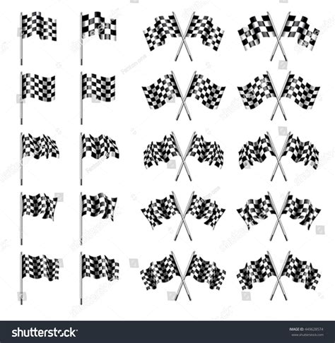 Checkered Flag Chequered Flags Motor Racing Stock Vector Royalty Free