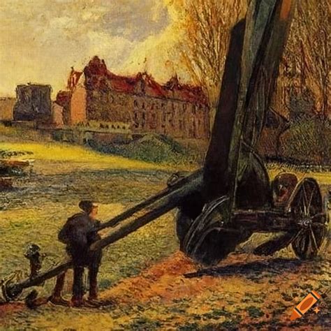 Anti Aircraft Equipment Illustrated By George Grosz And Camille Pissarro