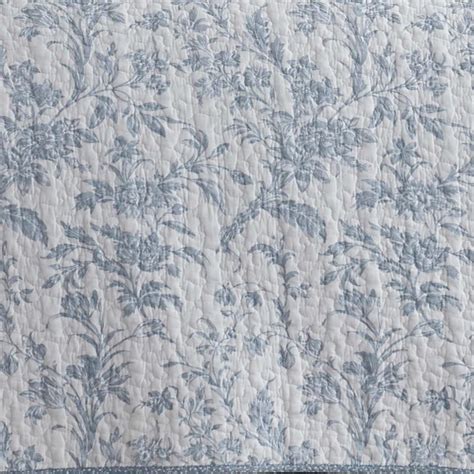 Laura Ashley Amberley Piece Soft Blue King Quilt Set Polyester