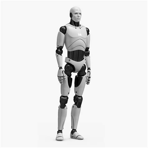 Sci Fi Humanoid Male Robot Standing Pose 3D Model 169 3ds Blend