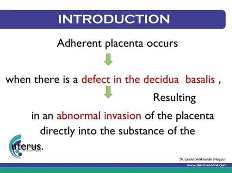 Presentation On Adherent Placenta By Dr Laxmi Shrikhande Ppt