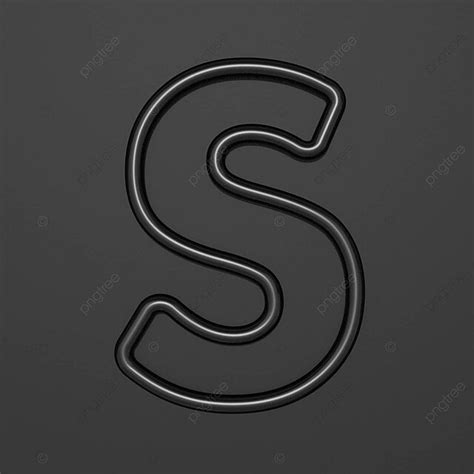 Black Outline Font Letter S 3d Abc Type Letter Photo Background And