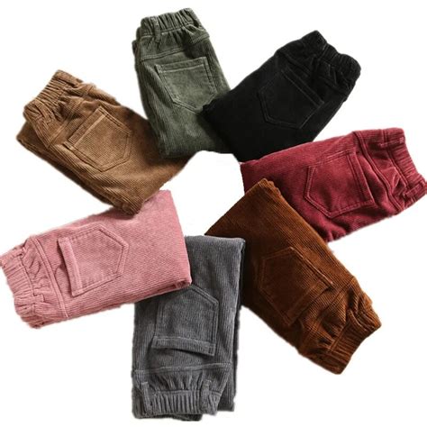 Women Corduroy Pants Plus Size Casual Thick Warm Elastic Waist Loose