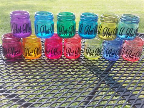 Mini Mason Jar Shot Glasses Set Of Choose Colors Or Etsy