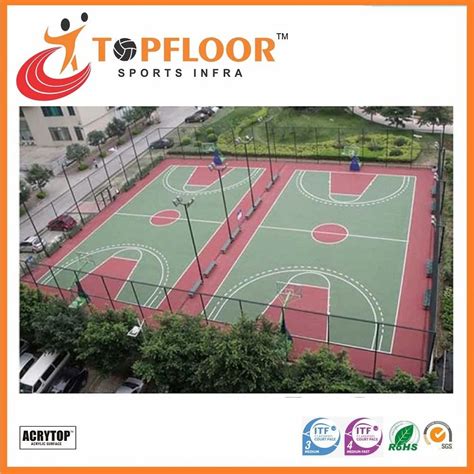 Synthetic Acrylic Basketball Court For Outdoor Sports Surface Mm