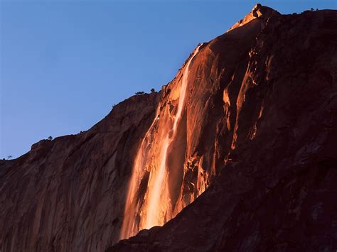 Yosemite Firefall, Yosemite Valley, CA, US ~ Great Panorama Picture