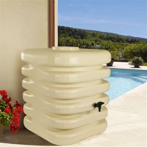 Récupérateur d eau de pluie BELLIJARDIN Cubique beige 1000 L Gamm vert