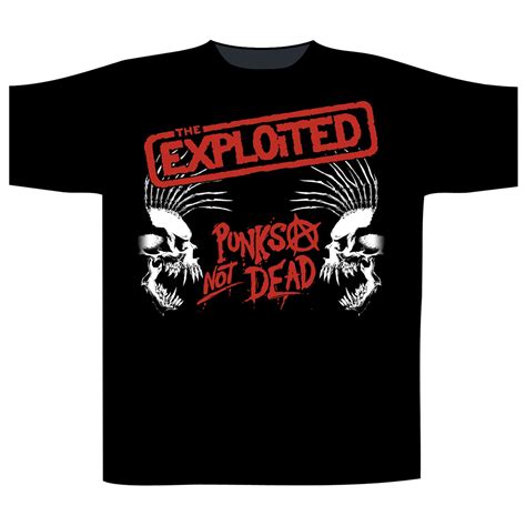 The Exploited Punks Not Deadskulls Black Tee Men Punks Not Dead