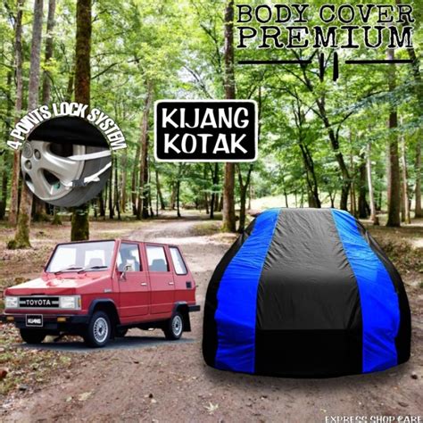 Promo Sarung Mobil Kijang Kotak List Biru Body Cover Penutup Kijang