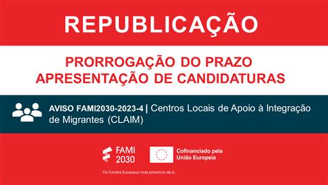 Prorrogação do prazo de apresentação de candidaturas ao aviso FAMI2030