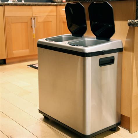 Itouchless 16 Gallon Stainless Steel Recycling Bin At