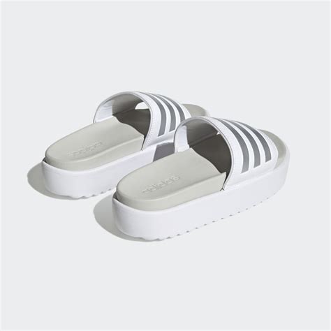 Adidas Adilette Platform Slides White Adidas Uae