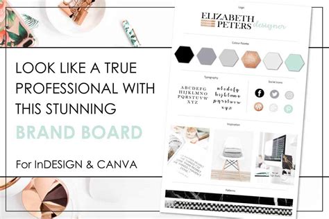 Turquoise Brand Board Template For Canva Indesign Lady Boss Studio