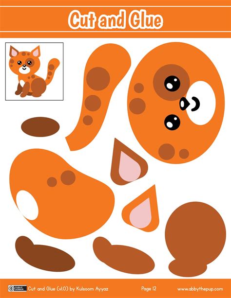 Cut and Glue cat preschool printable | Free Printable Papercraft Templates