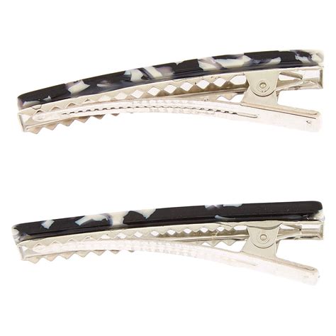 Tortoiseshell Hair Barettes - Black, 2 Pack | Claire's US