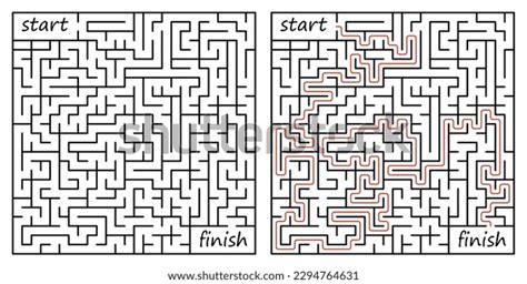 Vector Maze Template Blank Black White Stock Vector Royalty Free