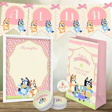 Kit Imprimible Bluey Nena Personalizado