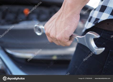 Car Mechanic Hand Car Repair Wrench — Stock Photo © shisuka #375654048