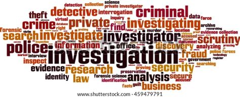 Investigation Word Cloud Concept Vector Illustration Stock Vector