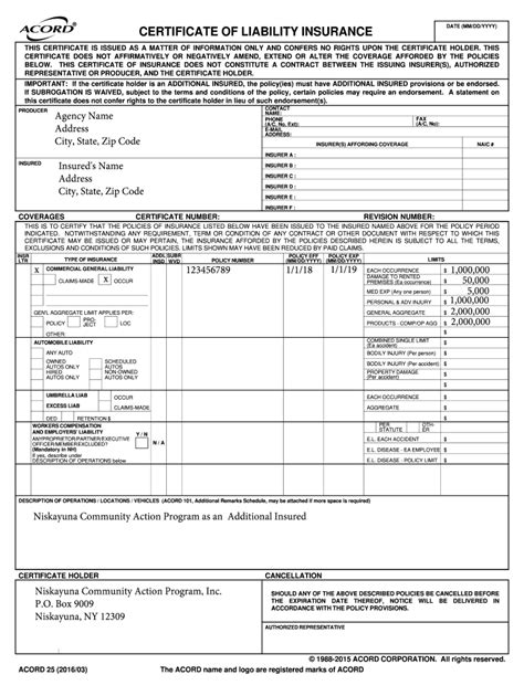 Fillable Online COI Pdf OP ID BS DATE MM DD YYYY CERTIFICATE OF