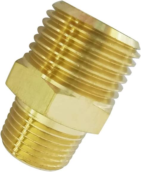 Buy Pysrych Brass Pipe Fitting Reducing Hex Nipple 1 2 NPT Male X 1 4