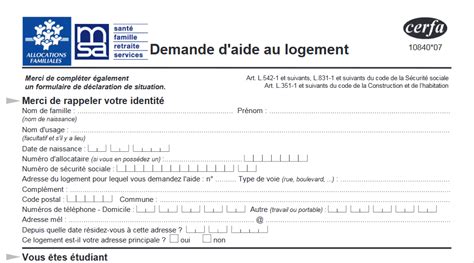 Formulaire Caf Aide Au Logement Maison De Retraite Ventana Blog