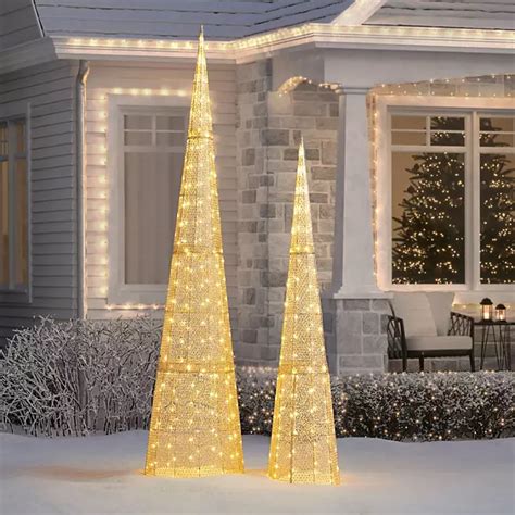 Members Mark Pre Lit Slim Shimmer Trees Set Of 2 Gold Sams Club