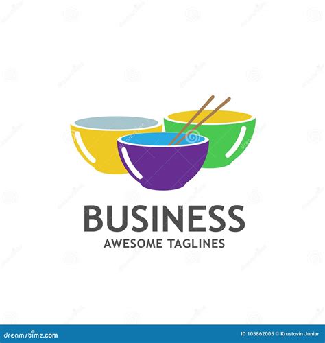 Bowl Cup Colorful Ceramic Logo Vector Stock Vector - Illustration of ...