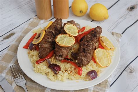 Lamb Shish Kebabs With Grilled Vegetables And Bulgar Wheat Jess Eats