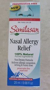 Similasan Nasal Allergy Relief Nasal Mist 20 Ml 68 Oz Relieves