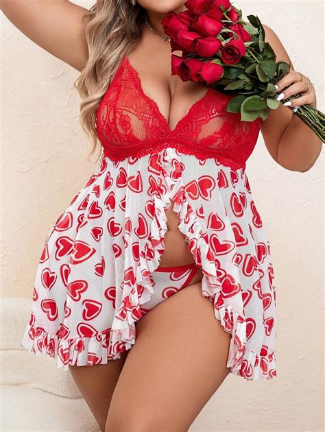 Pure Desire Mesh Plus Size Women S Sexy Lingerie Skirt Set Valentine S