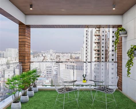 Modern Style Balcony Design With Plants And Seating Area Livspace