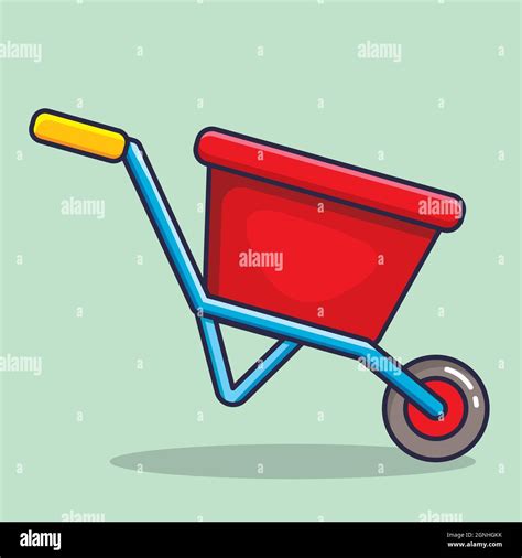 Wheelbarrow Isolated Cartoon Vector Illustration In Flat Style Stock