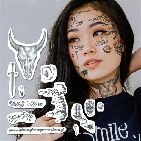 Post Malone (Face + Neck) Temporary Tattoo Set (12 tattoos) | Neck ...