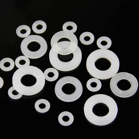 100 Pcs Lot White Rubber O Ring Gasket Nylon Washer Auto Air