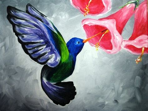 Hummingbird Painting With A Twist Simple Acrylic Paintings