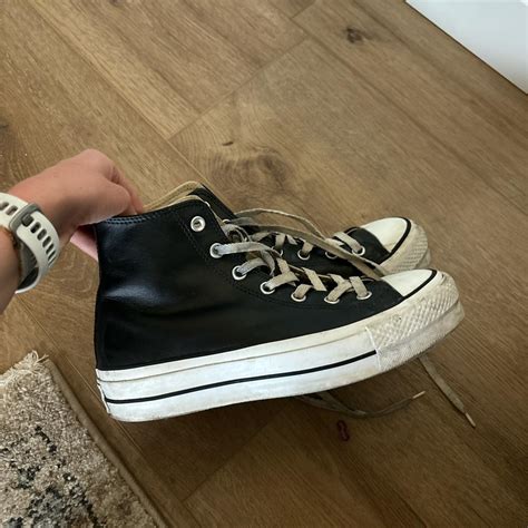 Black platform converse size 8.5 💌 Size 8.5... - Depop