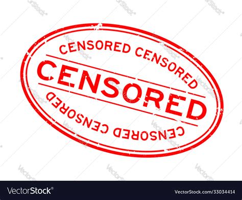 Grunge Red Censored Word Oval Rubber Seal Stamp Vector Image