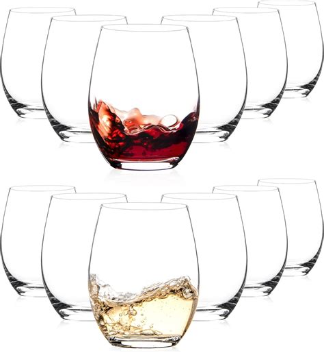 Stemless Wine Glasses 15 Oz Stemless Glasses Set Of 12 For Red Or White Wine