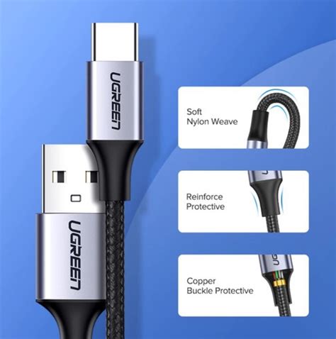 Cable Usb Tipo C Ugreen 2 Metros De Uso Rudo Carga Rápida Mercadolibre